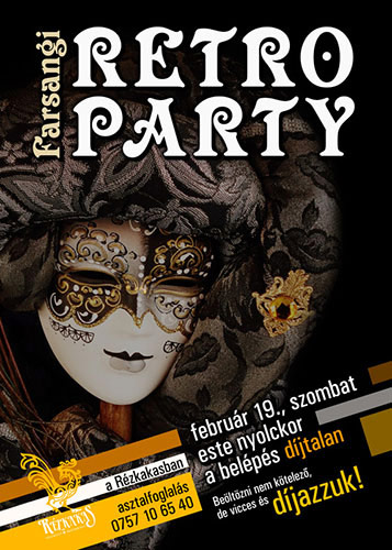 Retro party poster graphic design