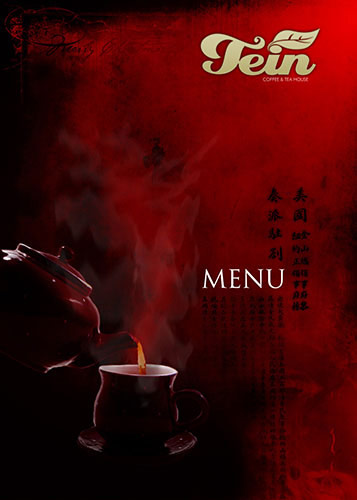 Tein Teahouse tea menu graphic design